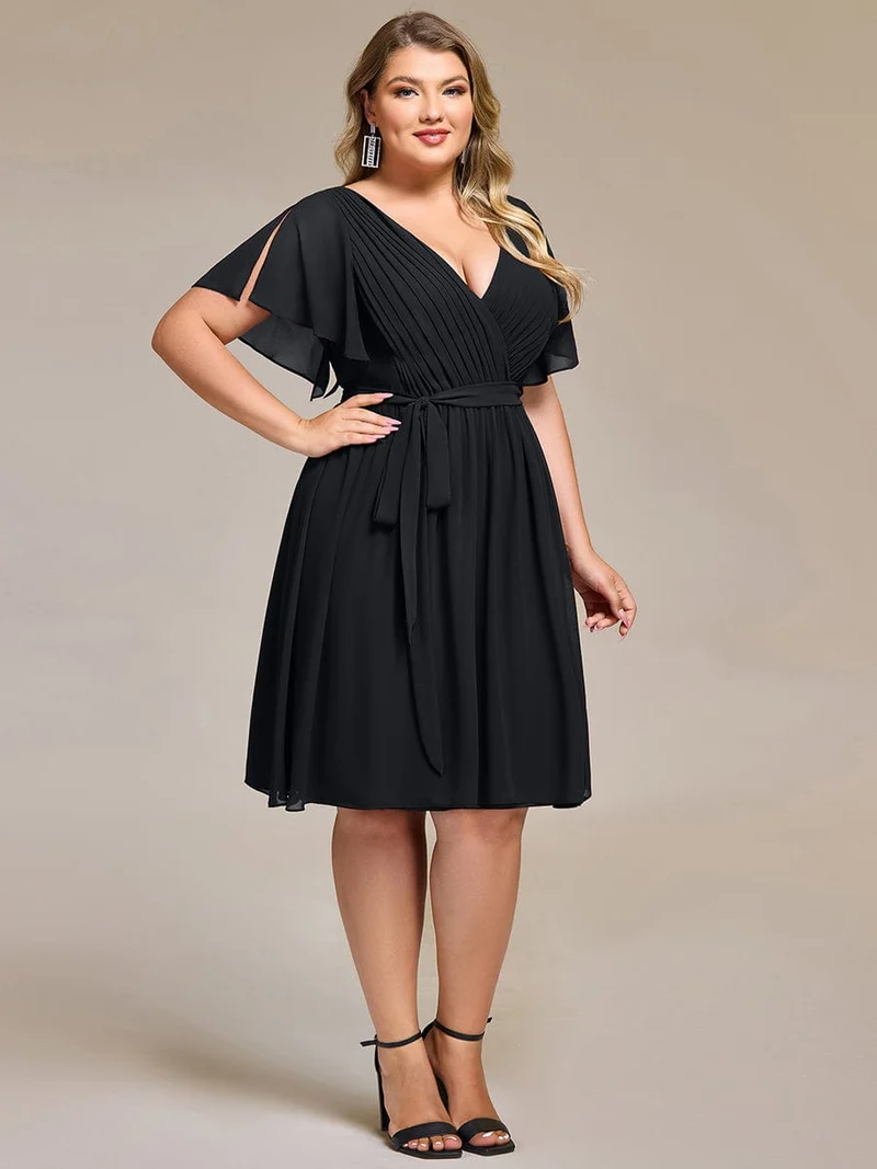 ever HARLOW|Robe d'invitée à jupe trois-quarts en mousseline