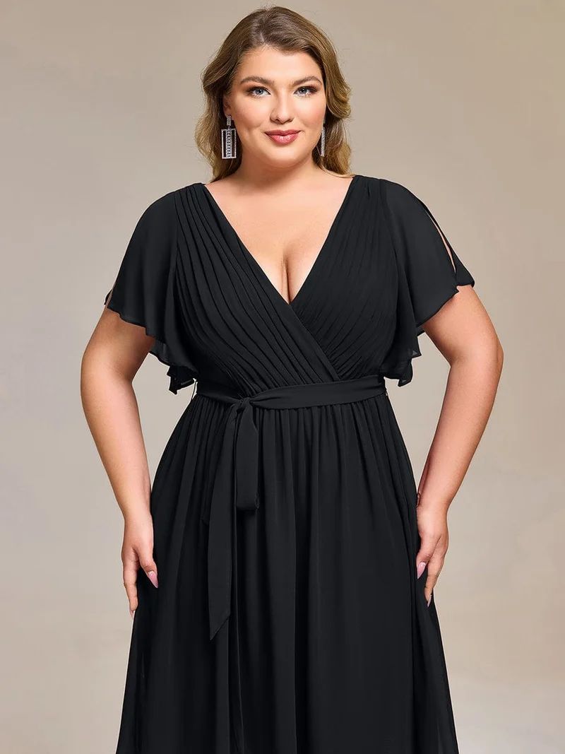 ever HARLOW|Robe d'invitée à jupe trois-quarts en mousseline