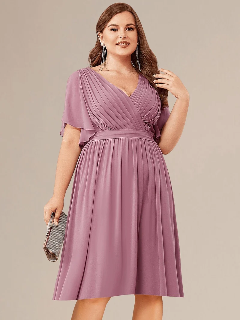 ever HARLOW|Robe d'invitée à jupe trois-quarts en mousseline
