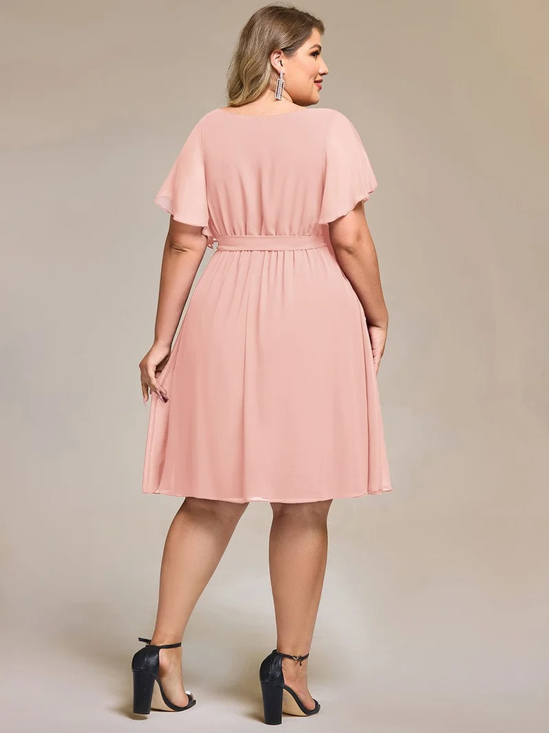 ever HARLOW|Robe d'invitée à jupe trois-quarts en mousseline