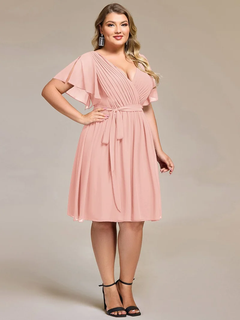 ever HARLOW|Robe d'invitée à jupe trois-quarts en mousseline