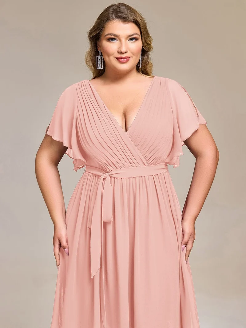 ever HARLOW|Robe d'invitée à jupe trois-quarts en mousseline