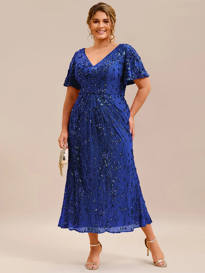 ever PALMER|Robe de soirée sirène à sequins grande taille