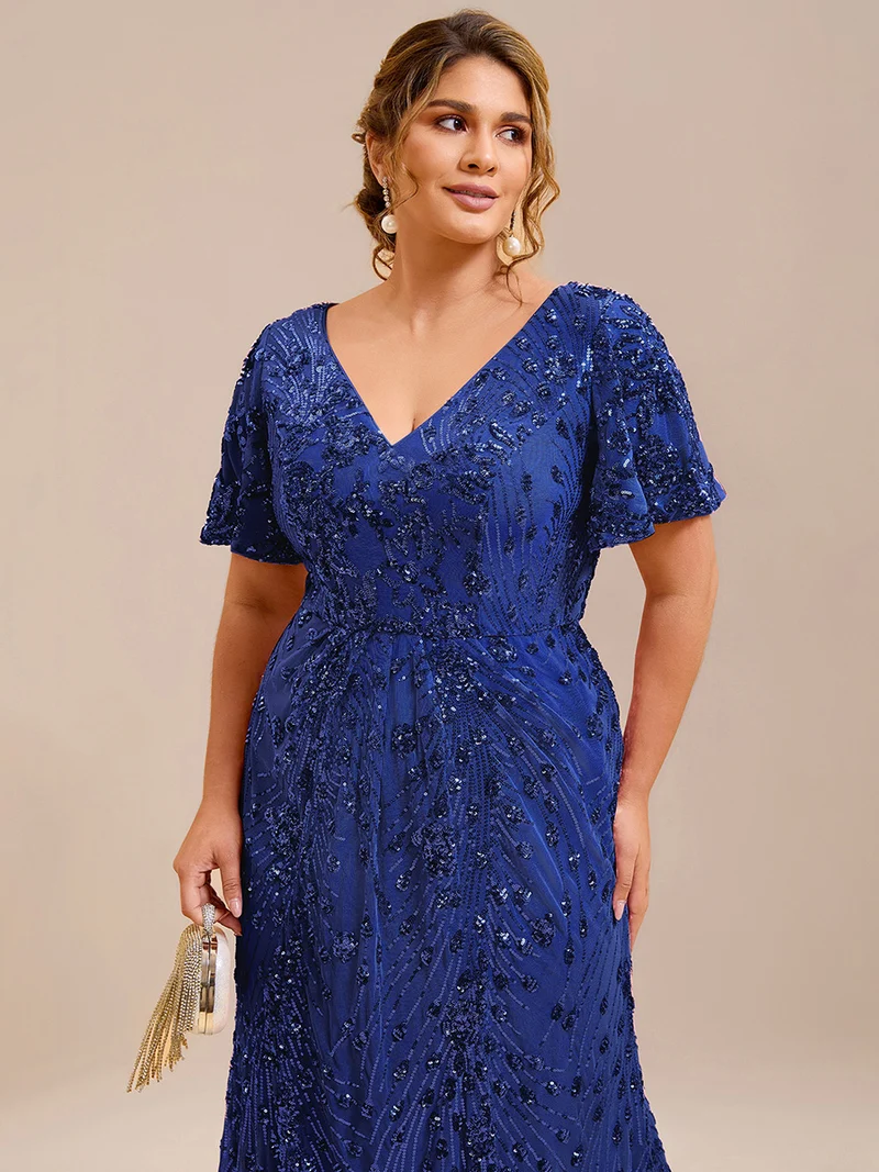 ever PALMER|Robe de soirée sirène à sequins grande taille