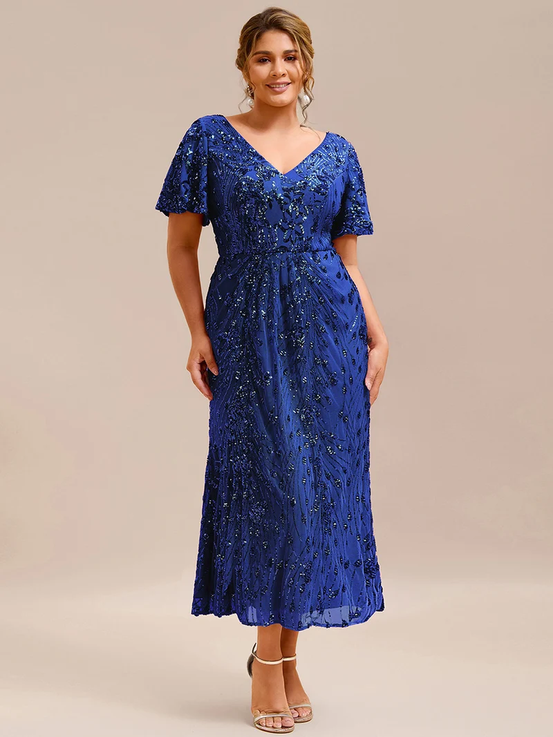 ever PALMER|Robe de soirée sirène à sequins grande taille