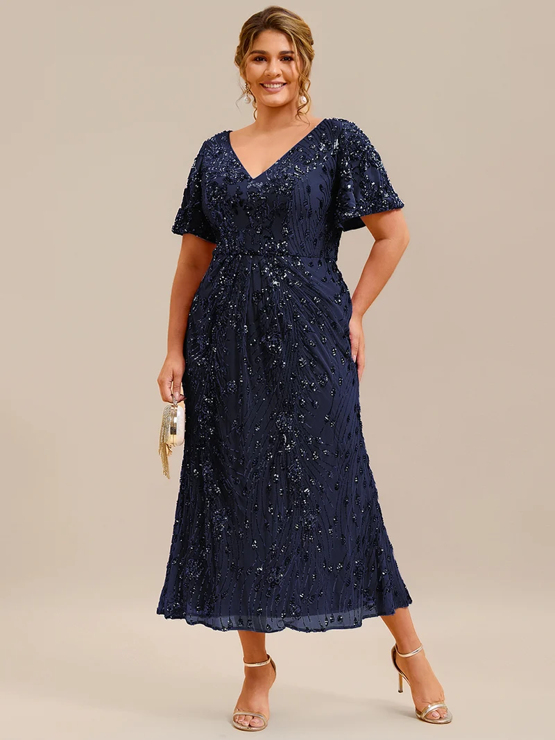 ever PALMER|Robe de soirée sirène à sequins grande taille