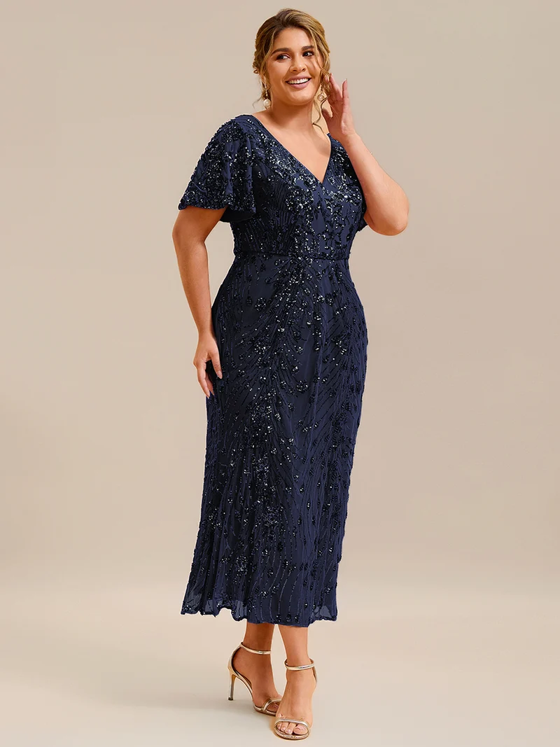 ever PALMER|Robe de soirée sirène à sequins grande taille