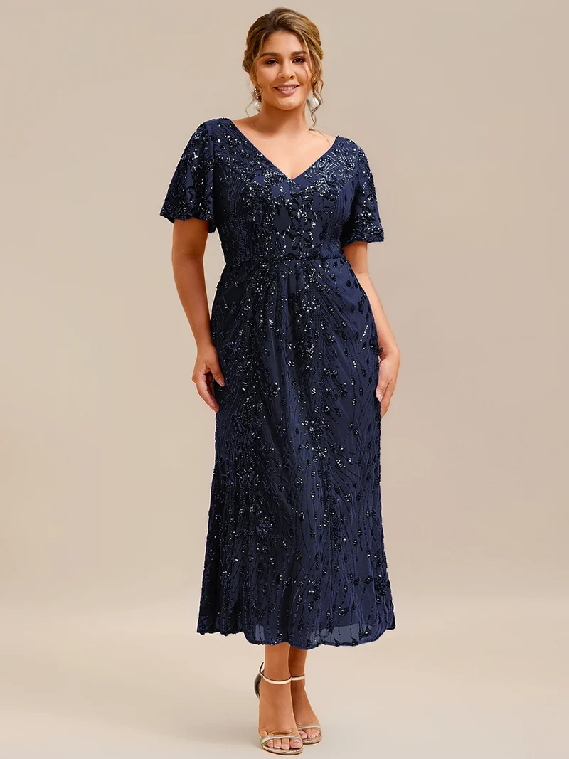 ever PALMER|Robe de soirée sirène à sequins grande taille