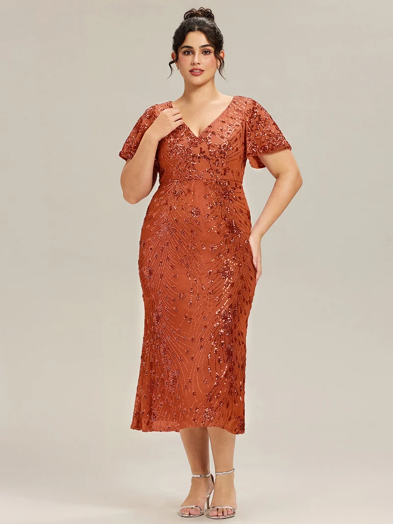 ever PALMER|Robe de soirée sirène à sequins grande taille