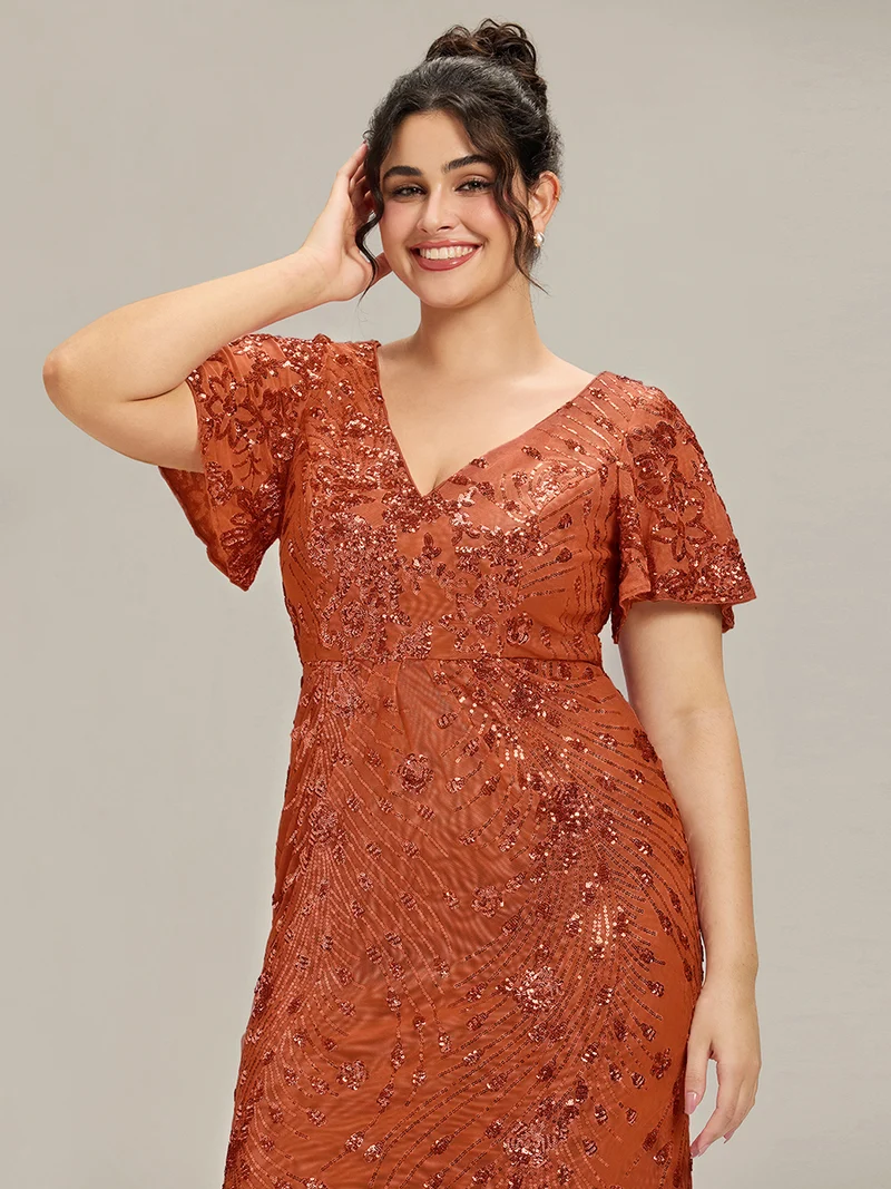 ever PALMER|Robe de soirée sirène à sequins grande taille
