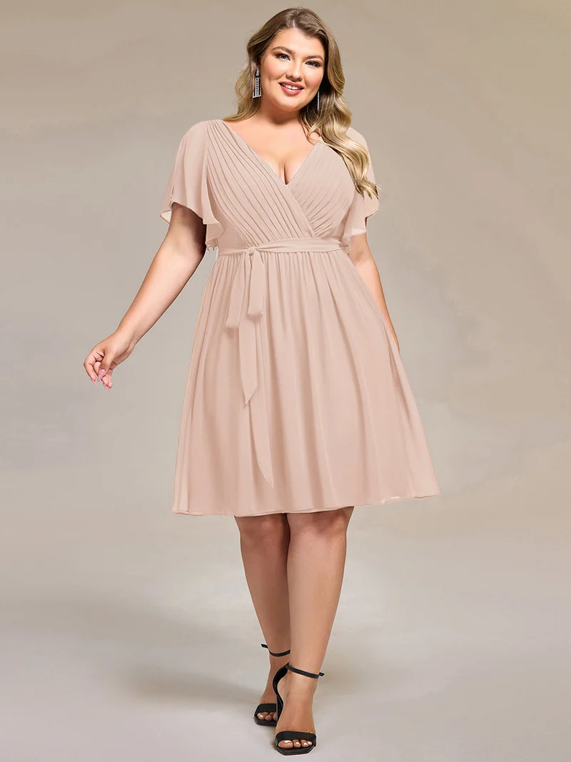 pretty HARLOW|Robe demoiselle d'honneur à taille nouée grande taille