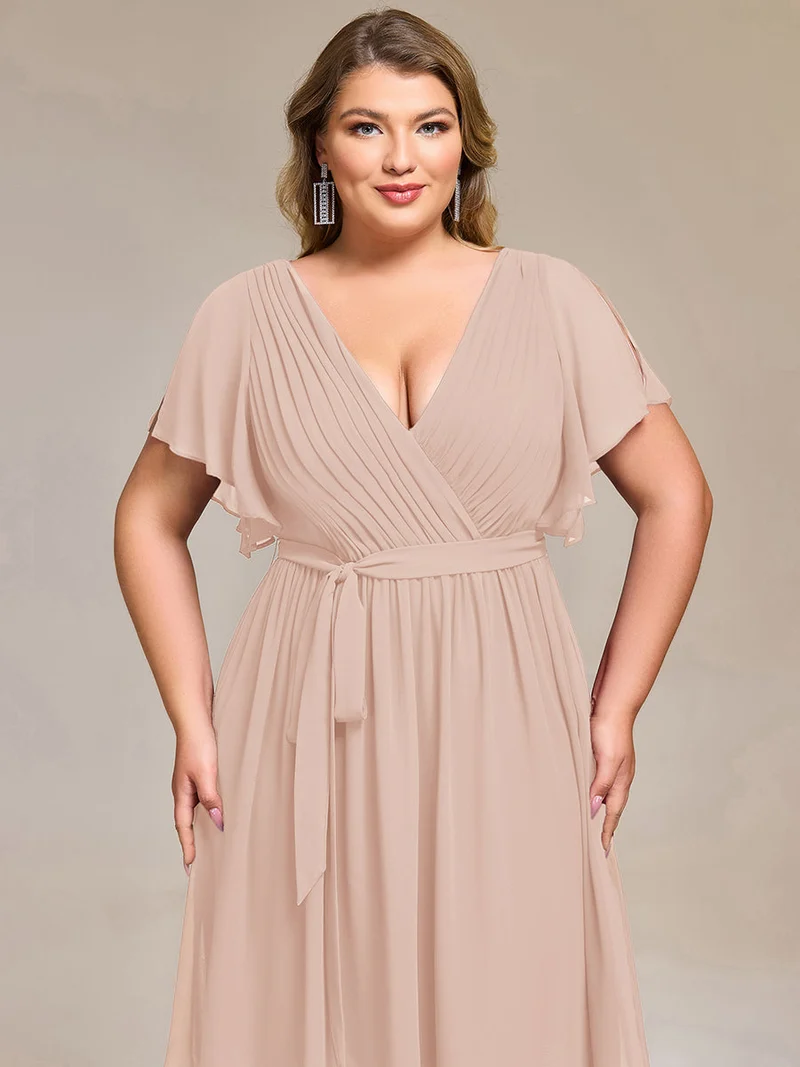 pretty HARLOW|Robe demoiselle d'honneur à taille nouée grande taille