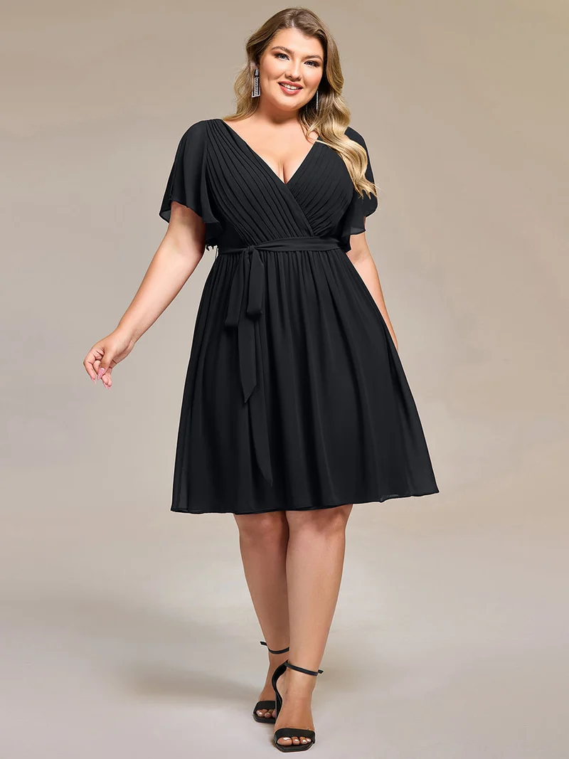pretty HARLOW|Robe demoiselle d'honneur à taille nouée grande taille