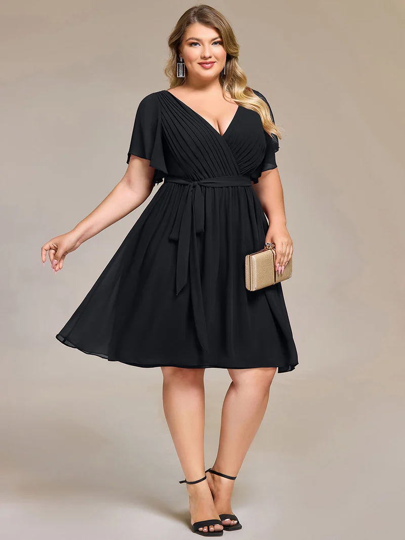 pretty HARLOW|Robe demoiselle d'honneur à taille nouée grande taille