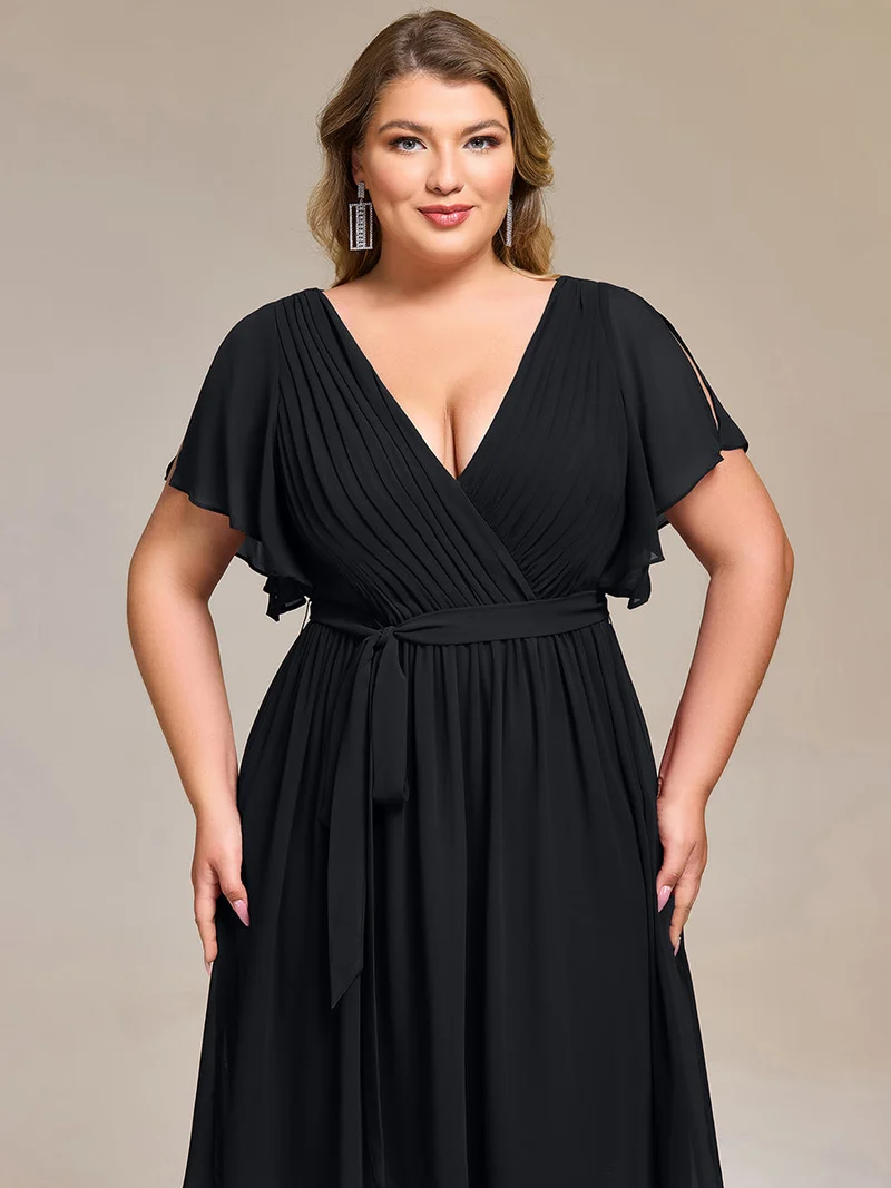 pretty HARLOW|Robe demoiselle d'honneur à taille nouée grande taille