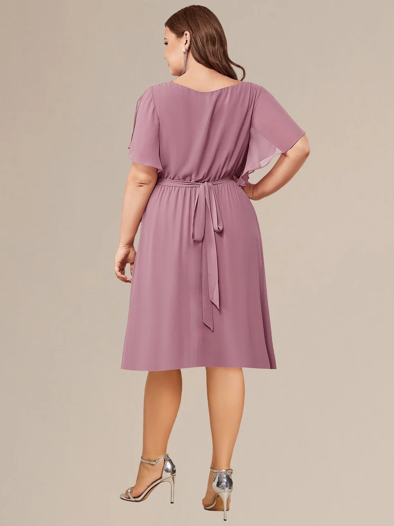pretty HARLOW|Robe demoiselle d'honneur à taille nouée grande taille