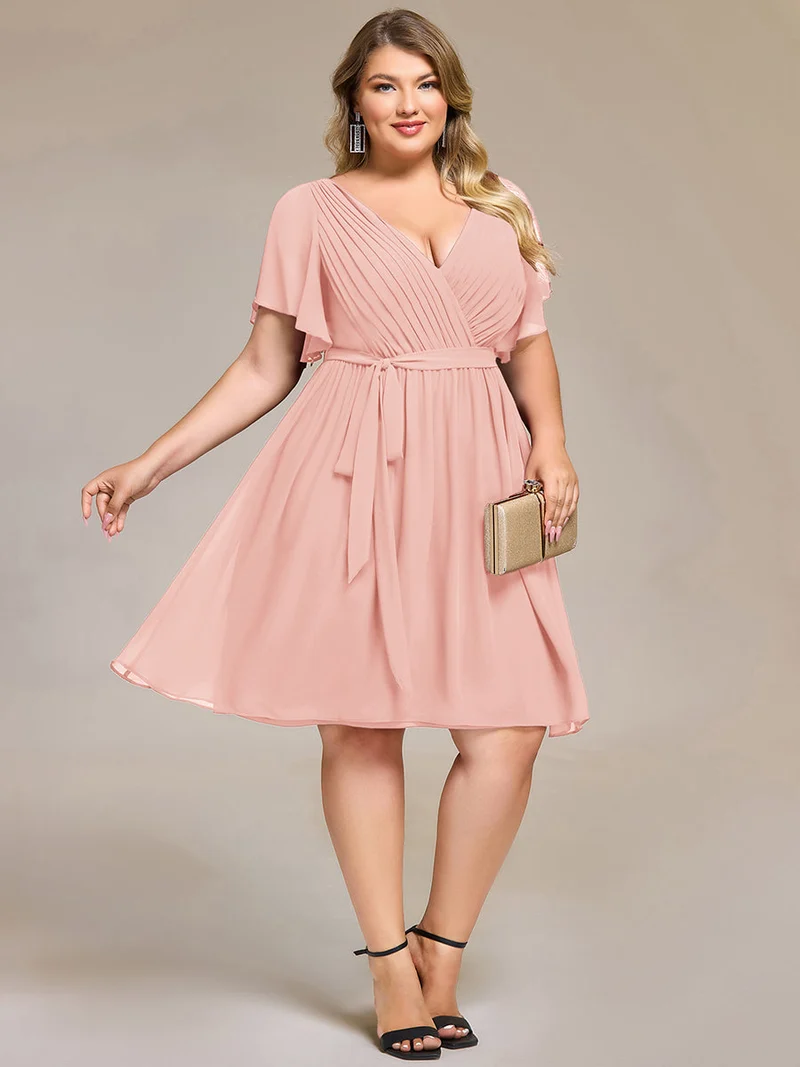 pretty HARLOW|Robe demoiselle d'honneur à taille nouée grande taille