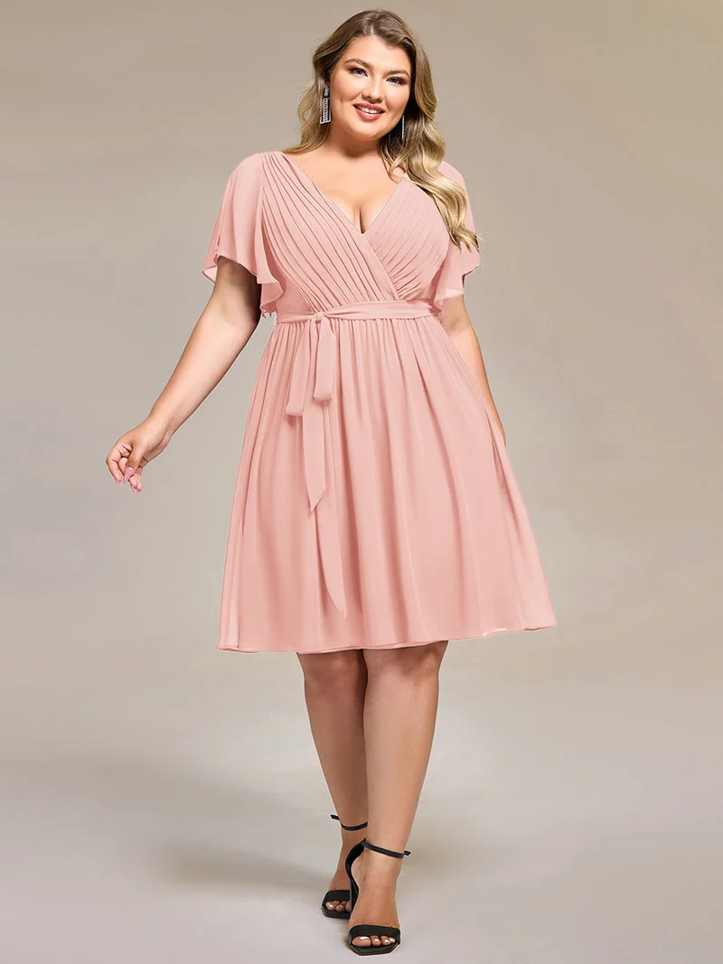 pretty HARLOW|Robe demoiselle d'honneur à taille nouée grande taille
