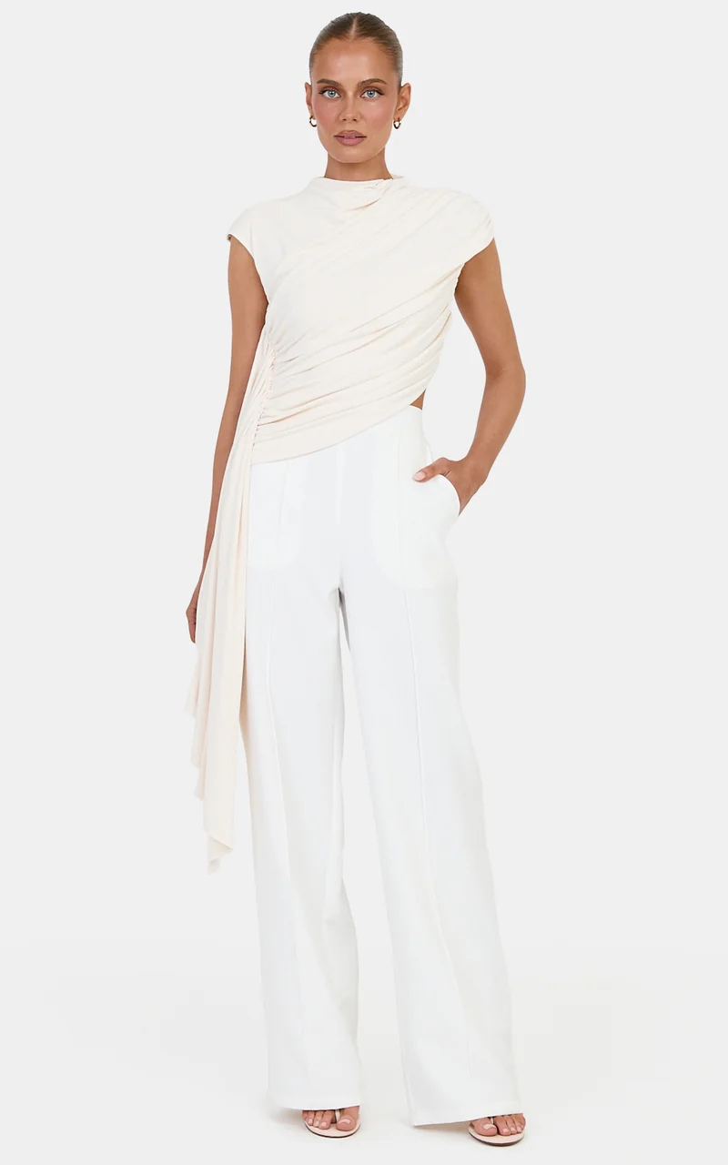 Victoria Pants - Relaxed Tailored Pants in Off White