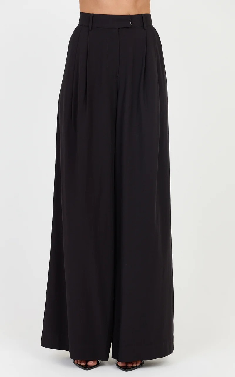 Josephine Pants - High Waist Wide Leg Pants in Black