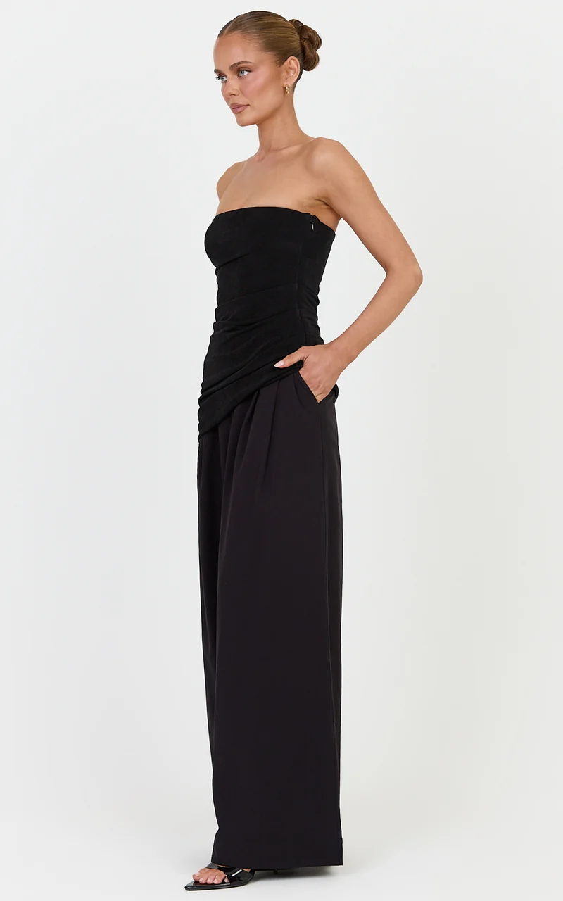 Josephine Pants - High Waist Wide Leg Pants in Black