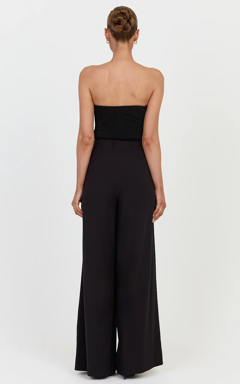 Josephine Pants - High Waist Wide Leg Pants in Black