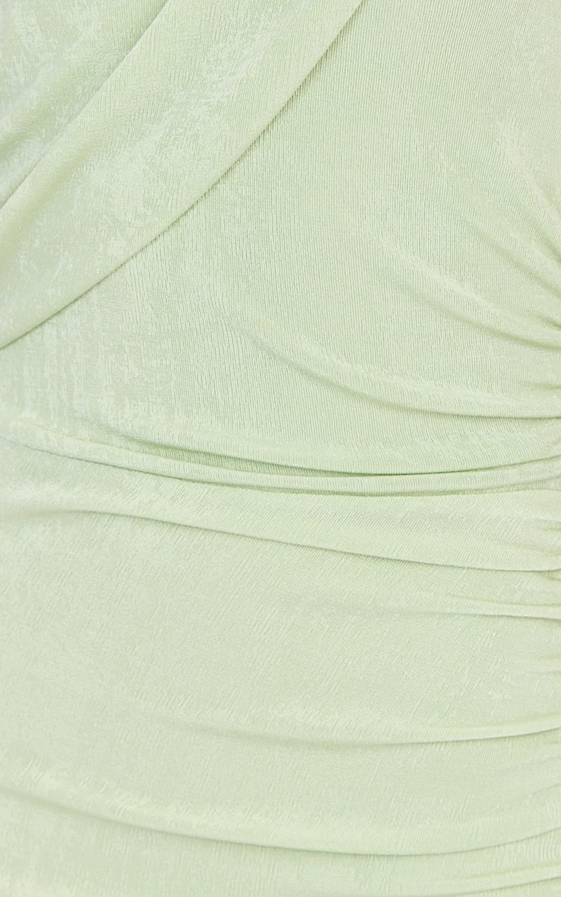 Matilda Maxi Dress - Draped Halterneck Side Split Maxi Dress in Pistachio