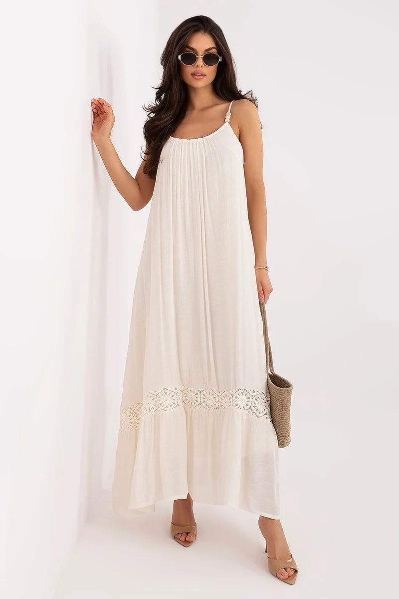 Robe été beige longue bohème