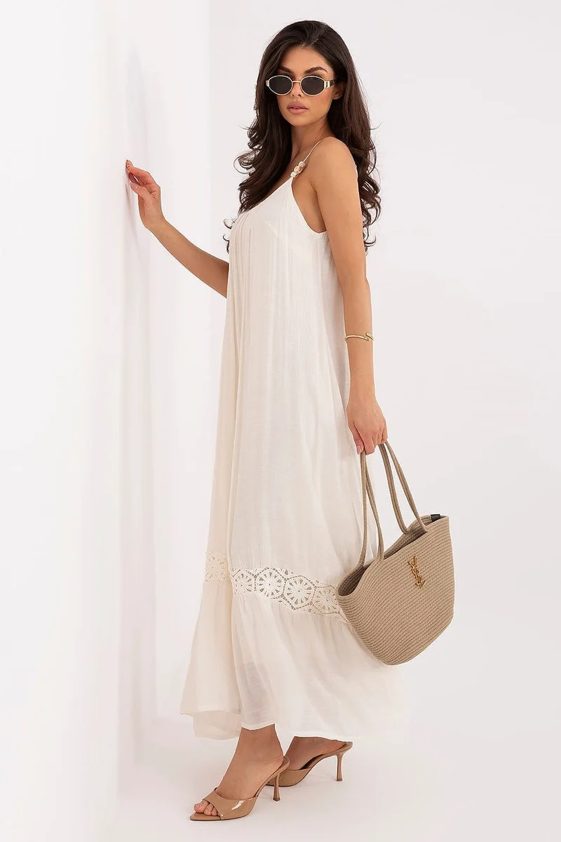 Robe été beige longue bohème