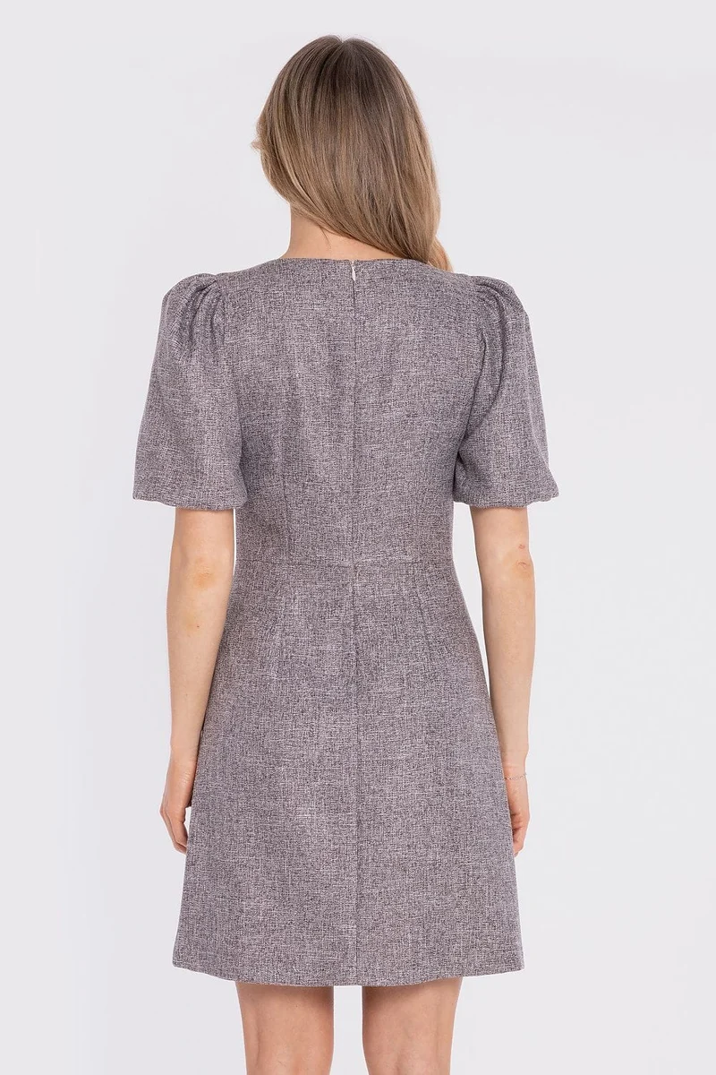 Robe courte grise casual manches courtes