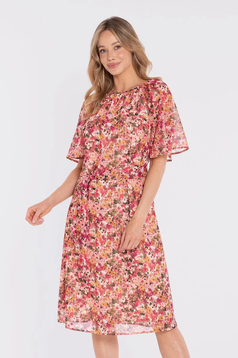 Robe fleurie d'été manches courtes