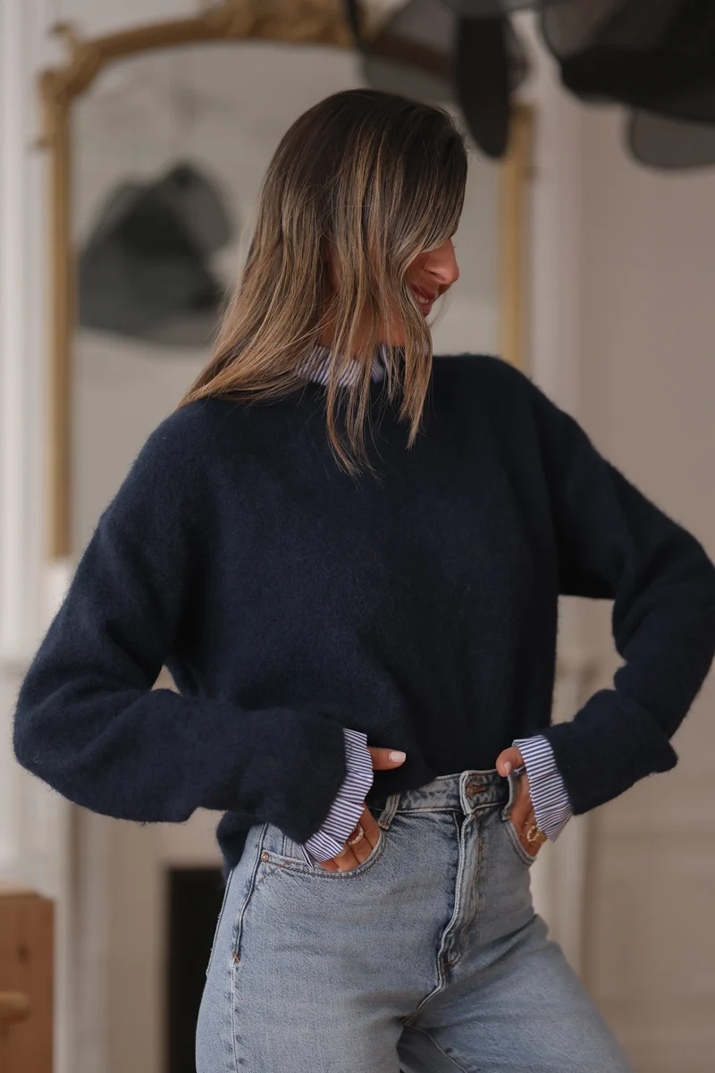 Pull Gaspard bleu marine