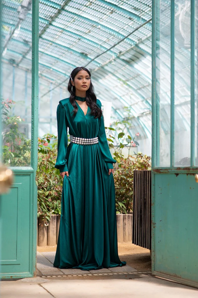 Vente Robe Laos verte