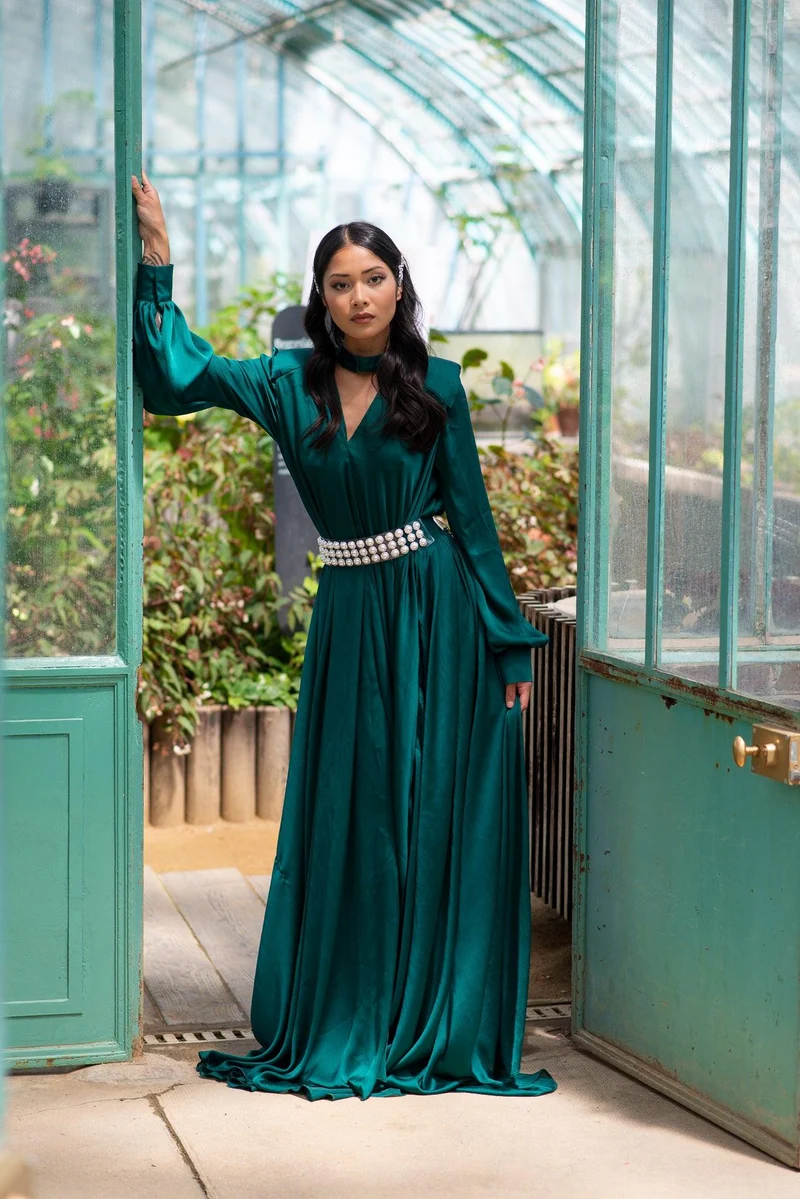 Vente Robe Laos verte