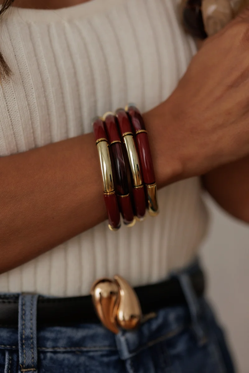 Bracelet Ambre bordeaux