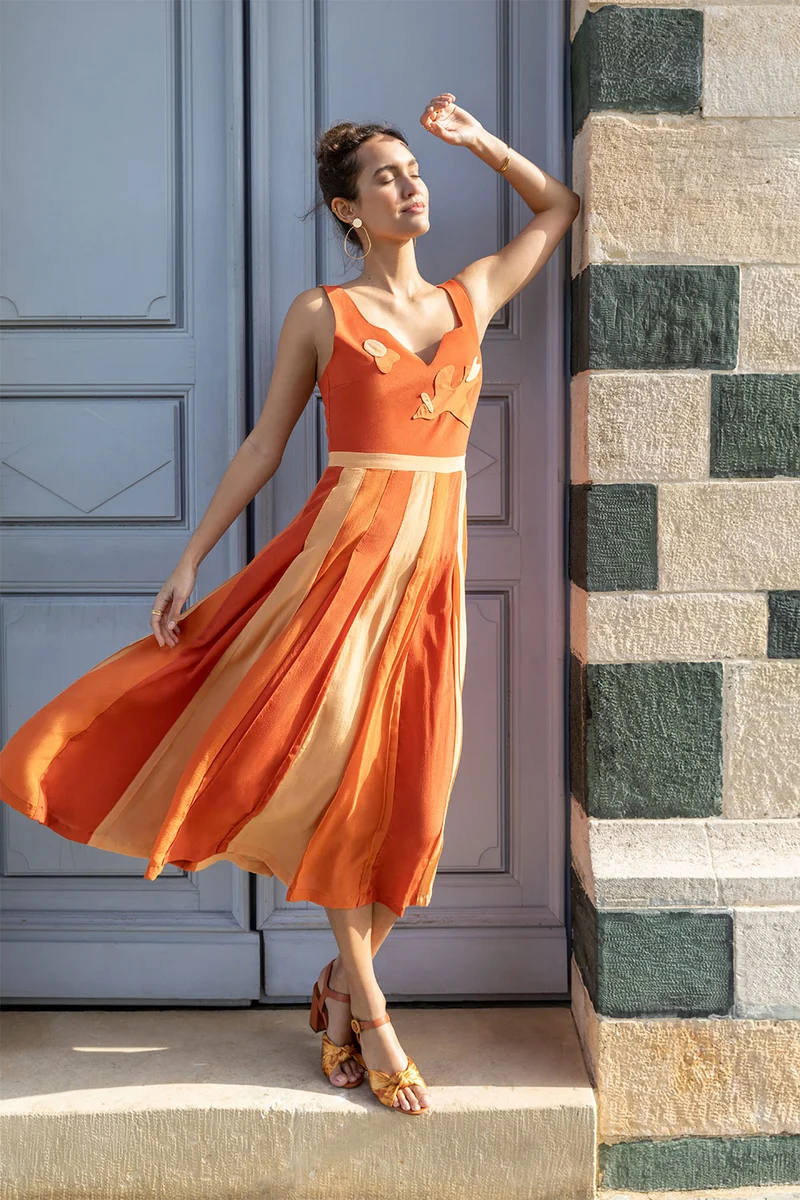 Robe en soie Hibiscus