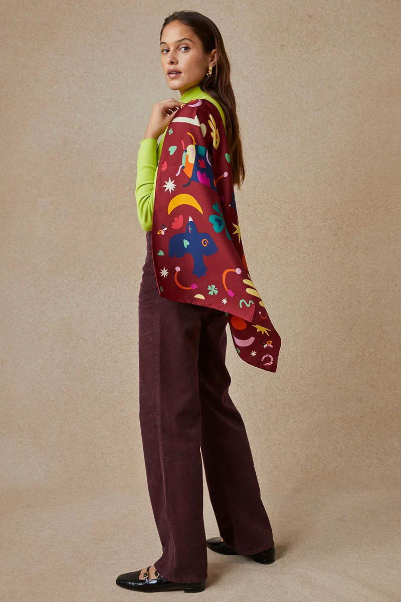 Foulard en soie Soi x Leona Rose