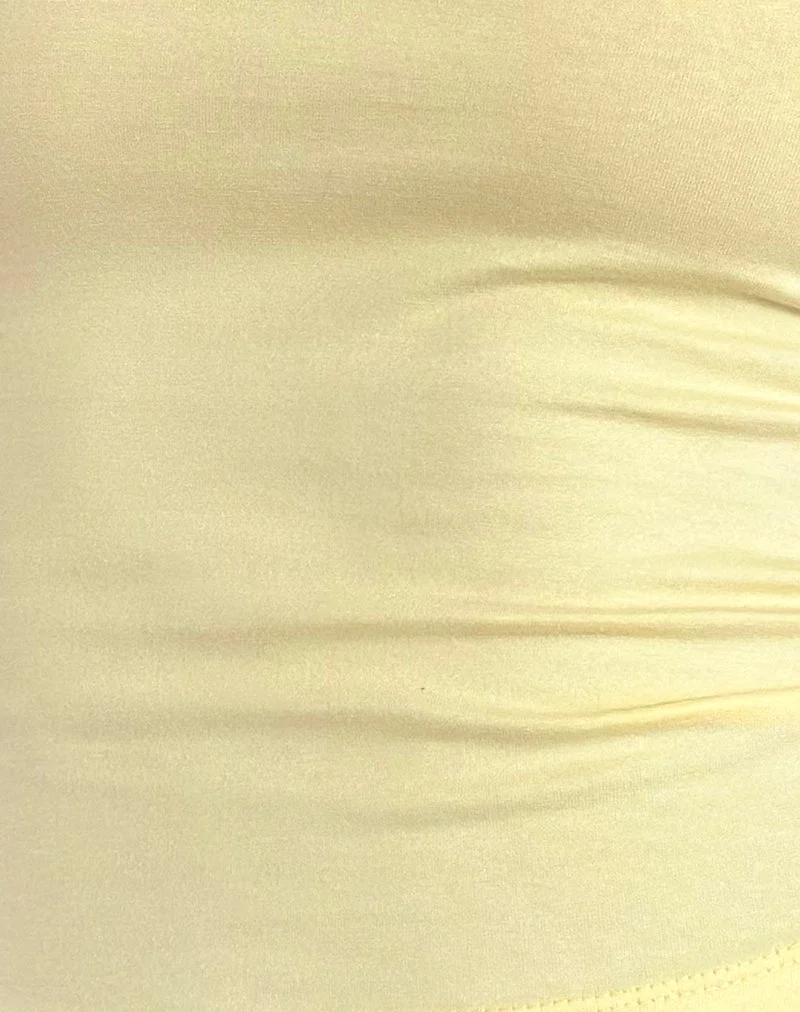 Top Monsela en Buttermilk avec reliure Ballet Pink
