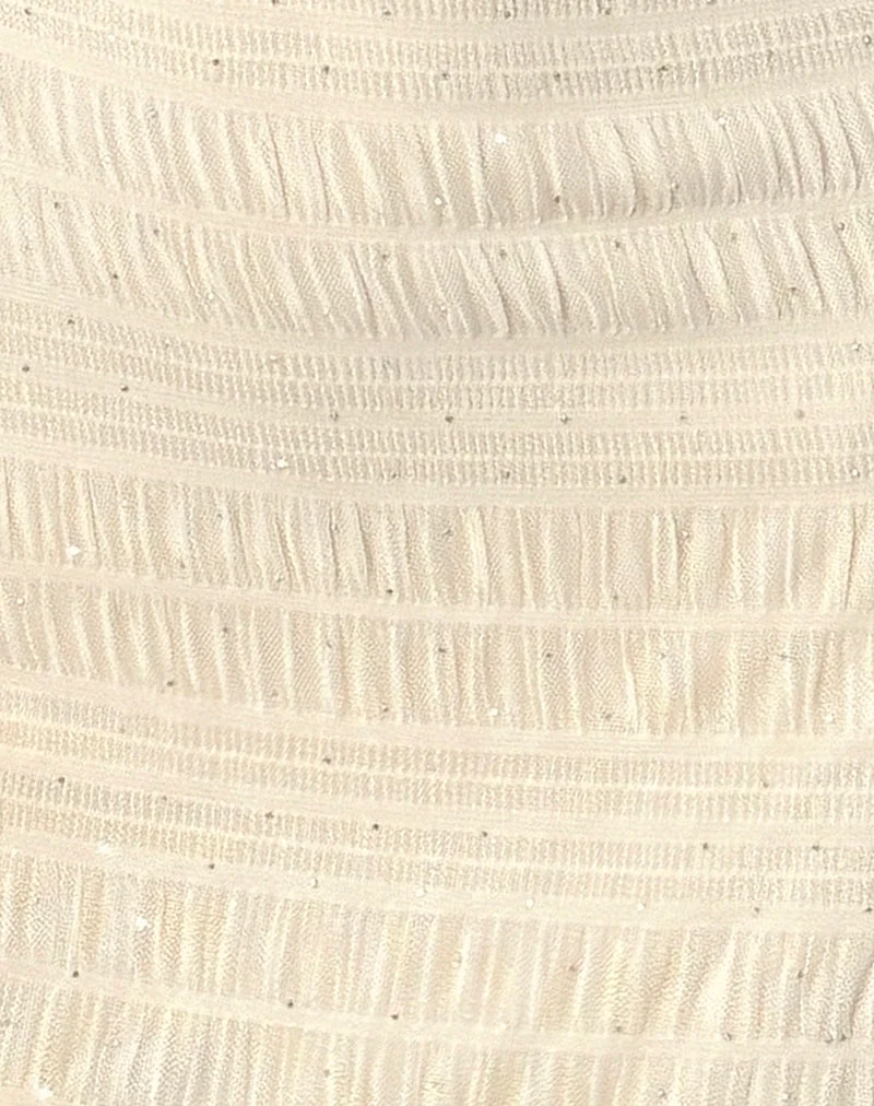 Akaira Mini robe en maille pailletée Ivoire