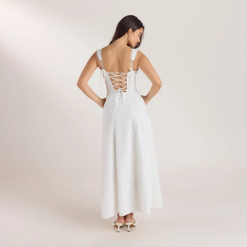 Robe Maxi Corset - Blanc