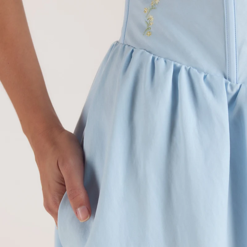 Robe Maxi Corset - Bleu