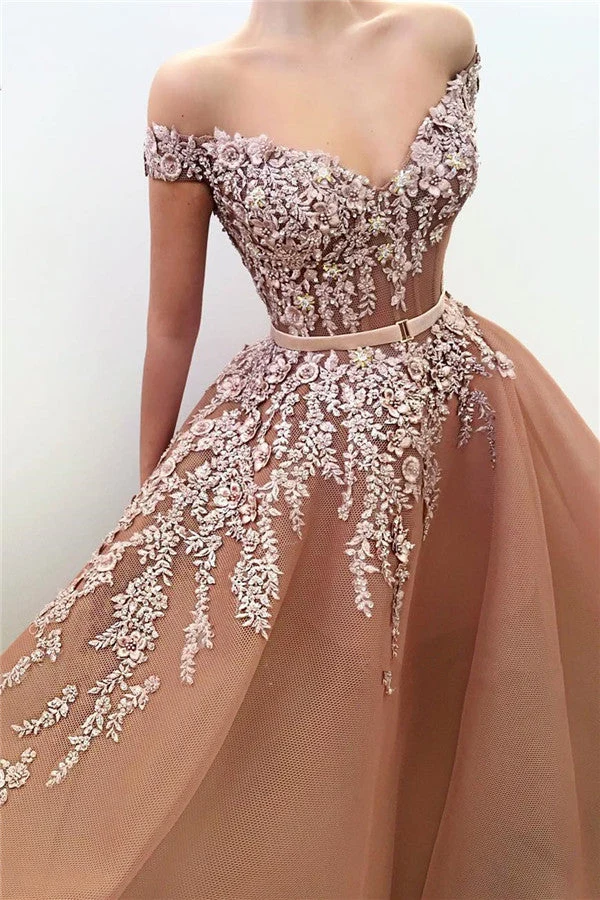 Robe de bal sirène élégante à épaules dénudées et col en V avec ceinture pour femme