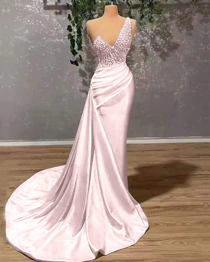 Robe de bal sirène ivoire asymétrique - Élégante robe à volants appliqués