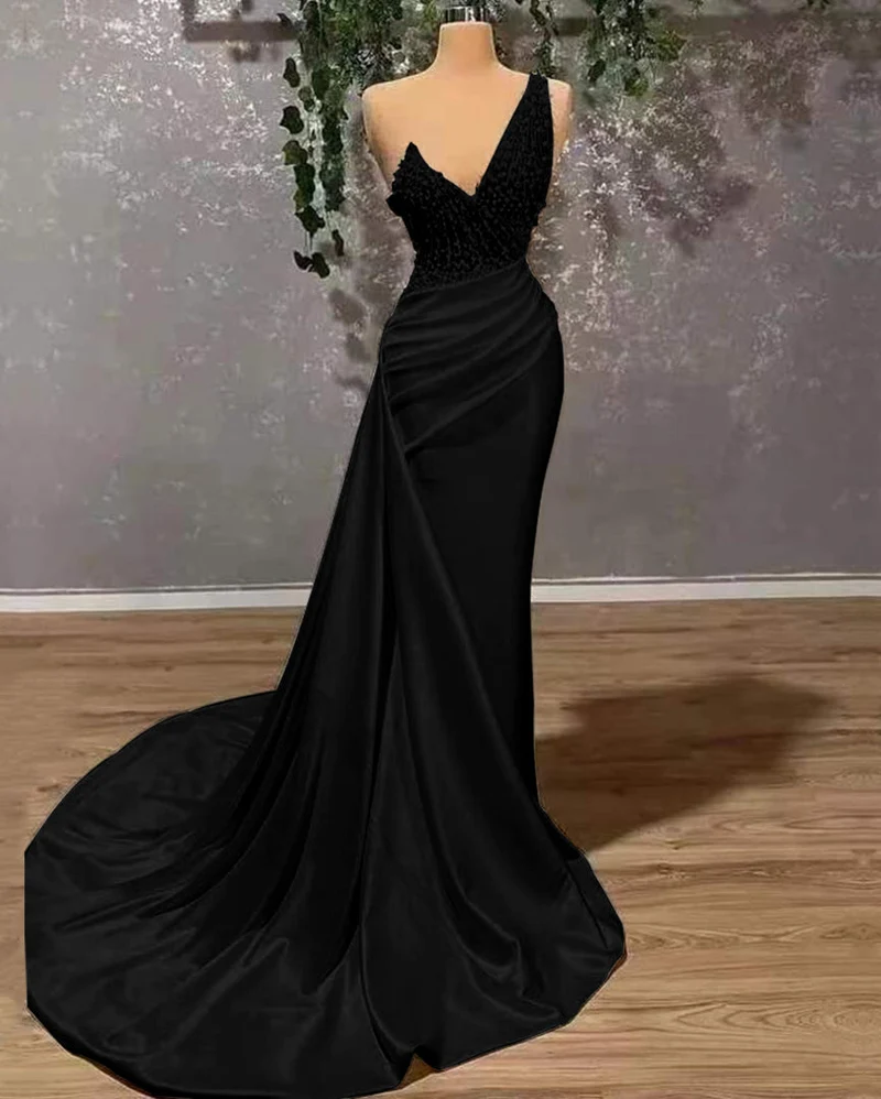 Robe de bal sirène ivoire asymétrique - Élégante robe à volants appliqués