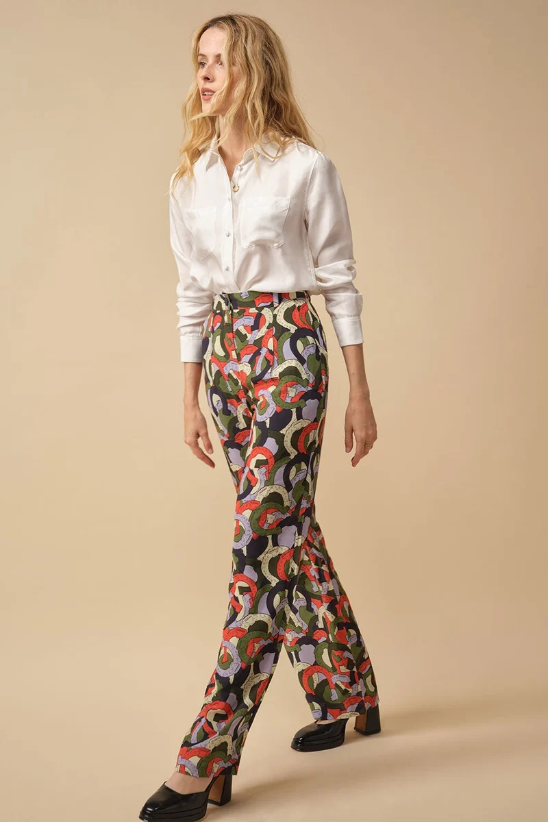 Pantalon Olympe en soie Pégase