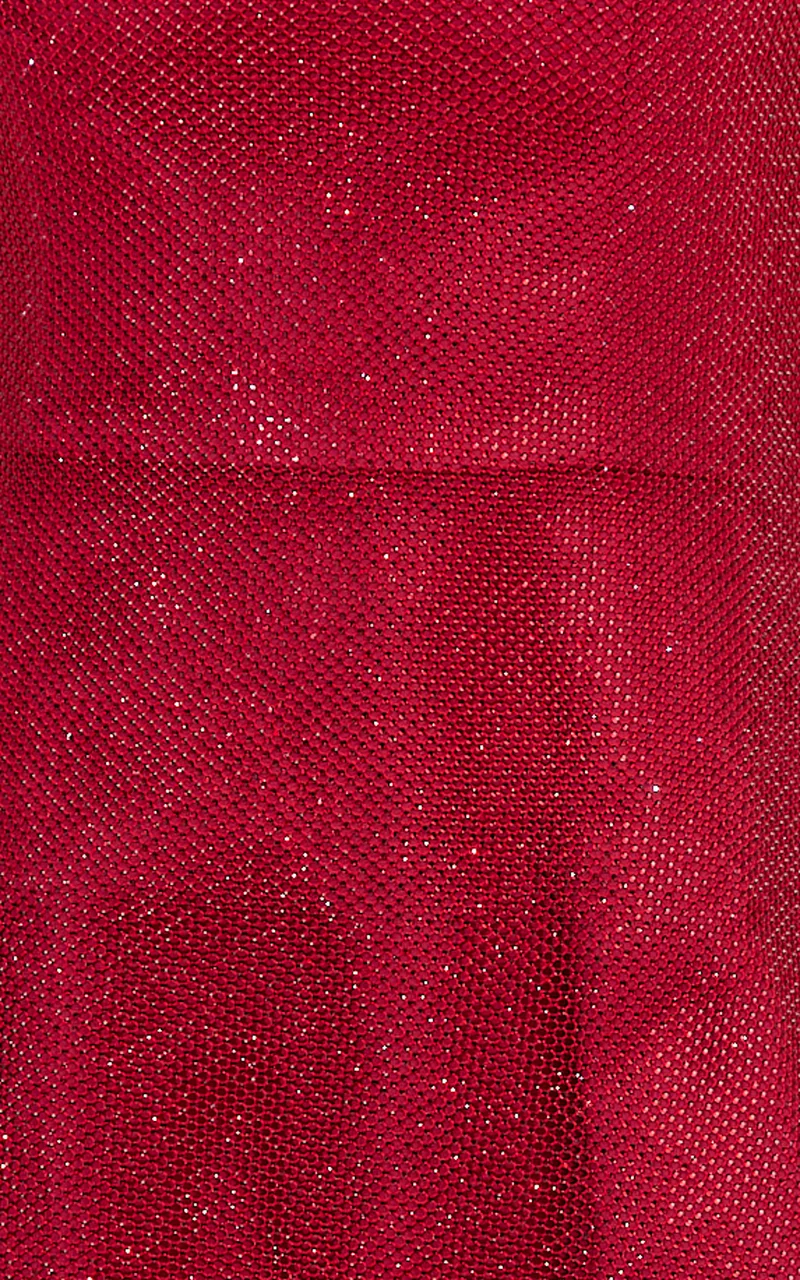 Gaia Mini Dress - Diamante Structured A Line Dress in Red Wine