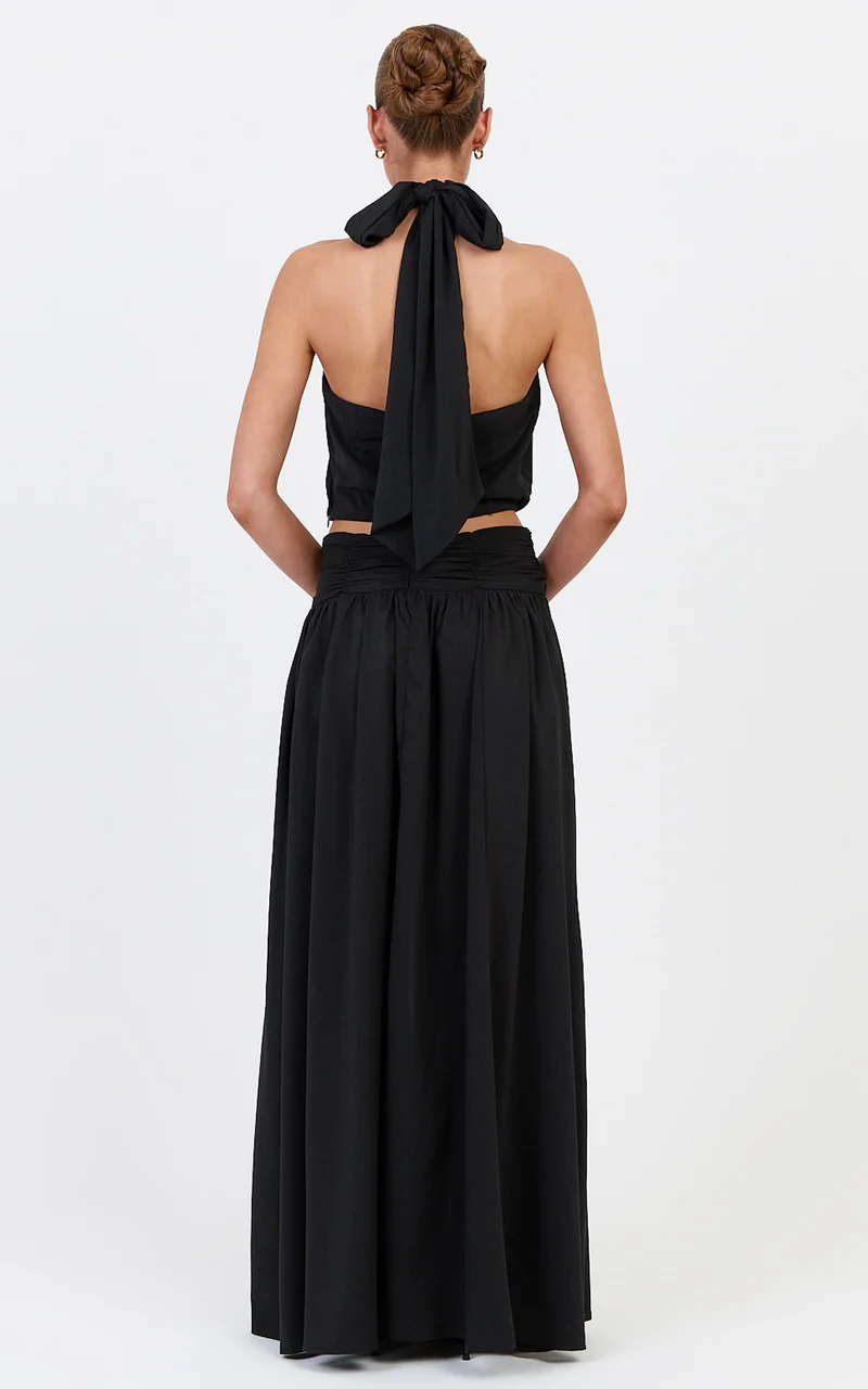 Melanie Top - Halter Neck Top in Black