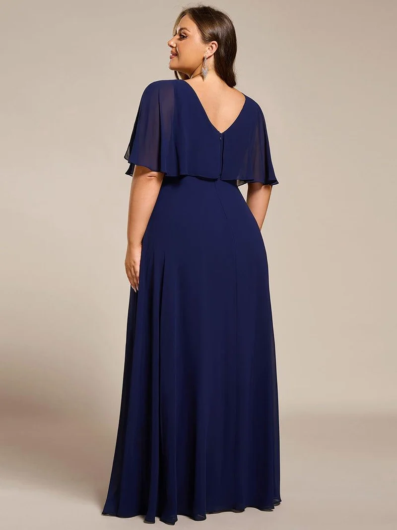 pretty MAXINE|Robe longue de soirée en mousseline de soie grande taille