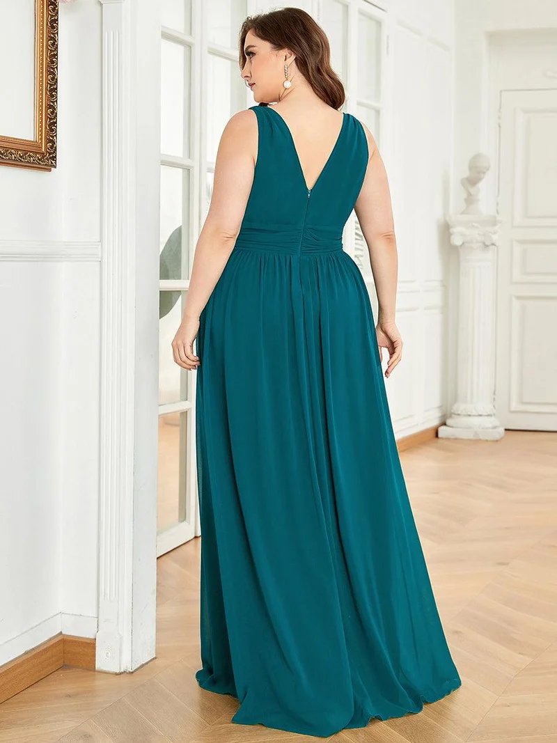 pretty HUSH|Robe de demoiselle d'honneur en mousseline de soie à col en V grande taille