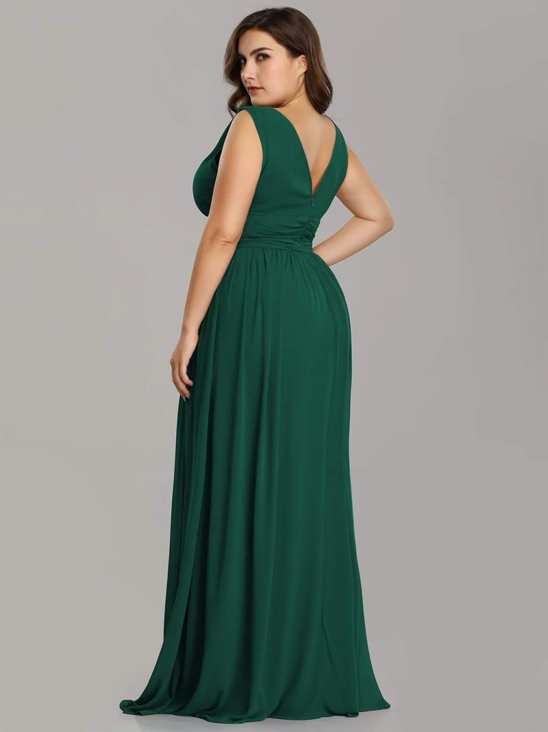 pretty HUSH|Robe de demoiselle d'honneur en mousseline de soie à col en V grande taille